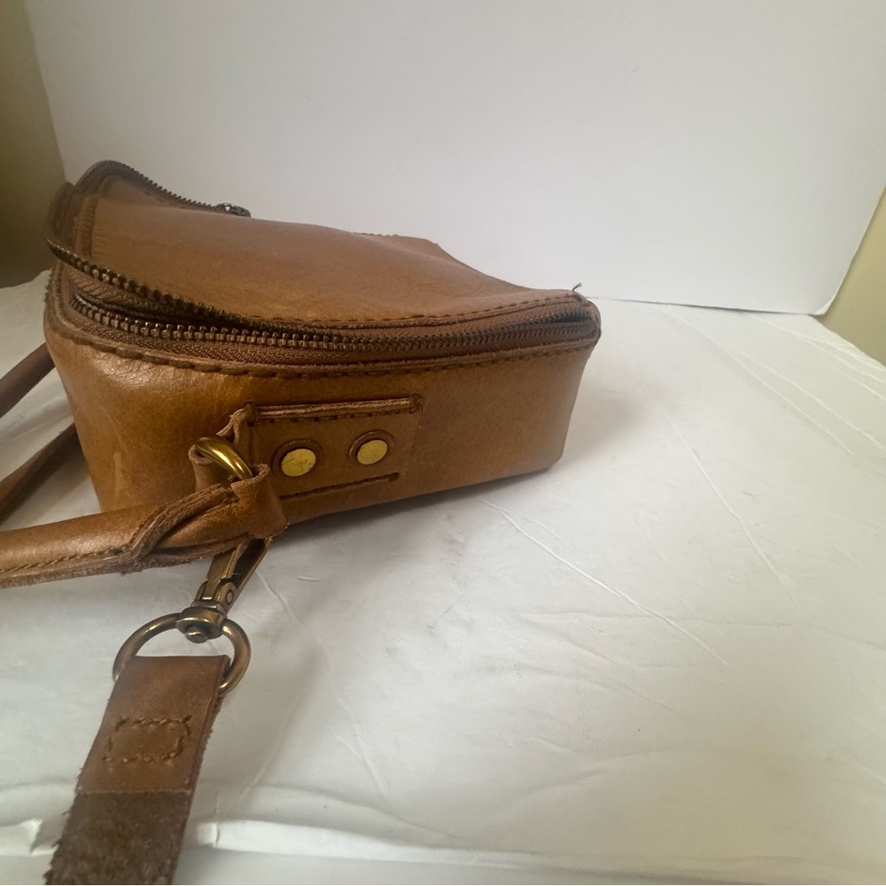 Madewell Leather Square Satchel Bag Shoulder Crossbody Zip Satchel Minimalist - Picture 12 of 16